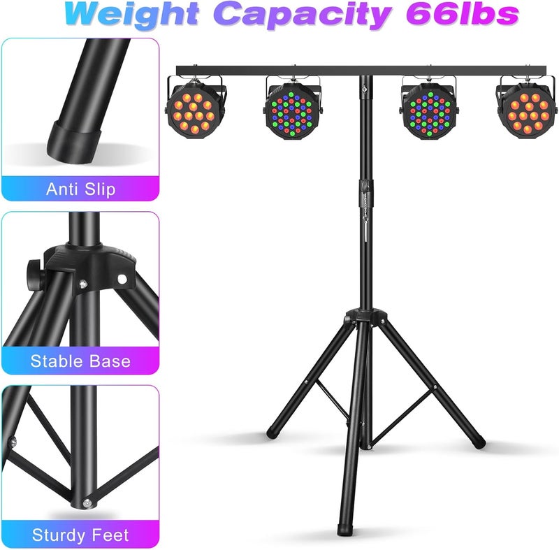 UKing Light Stand, DJ Light Stand for Par Lights, Protable Light Stand Tripod, Lightweight Metal DJ Light Stand with Crossbar, Stage Light Stand for Stage, Bar, Banquet, Party (39-70 In) - Image 3